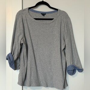 Nautica Sweatshirt w/ Chambray Detail. XXL.